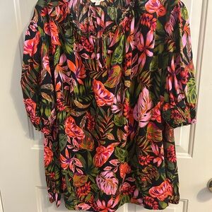 Terra & Sky Vibrant Floral Top